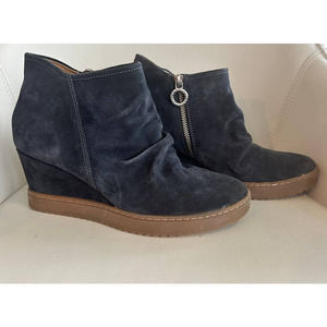 Sofft Women's Siri Blue Wedge Waterproof Suede Sz. 10M